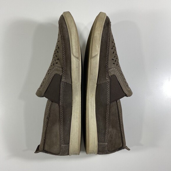 Ecco Shoes‎ Mens 42 US 8/8.5 Collin Brown Slip On Leather Perforated Casual - Picture 7 of 12